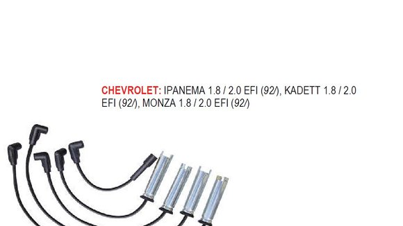 Imagen de JUEGO CABLES BUJIA CHEVROLET KADETT/IPANEMA 1.8/2.0